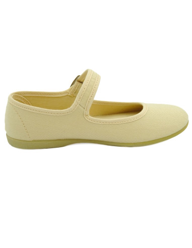 mercedita de tela con la suela de goma para nina