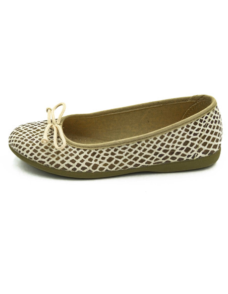 manoletina de tela con estampado de piton para nina