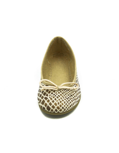 manoletina de tela con estampado de piton para nina