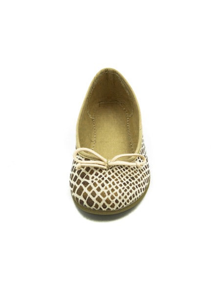 manoletina de tela con estampado de piton para nina