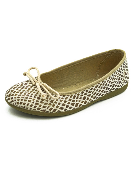 manoletina de tela con estampado de piton para nina