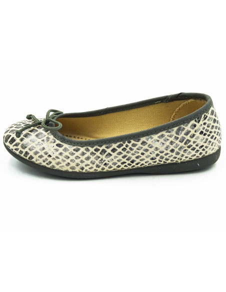 manoletina de tela con estampado de piton para nina