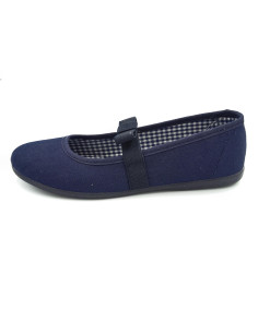 manoletina de tela con lazo de goma elastica para nina 2
