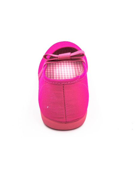 manoletina de tela con lazo de goma elastica para nina