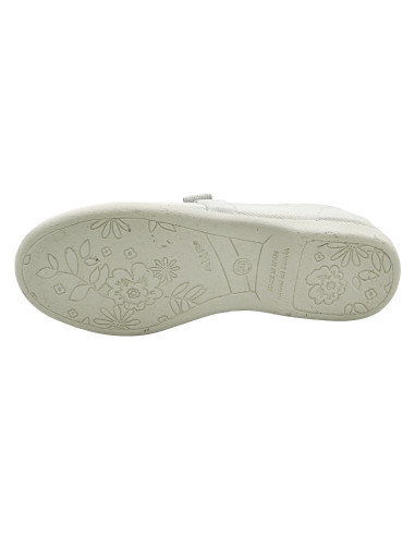 manoletina de tela con lazo de goma elastica para nina