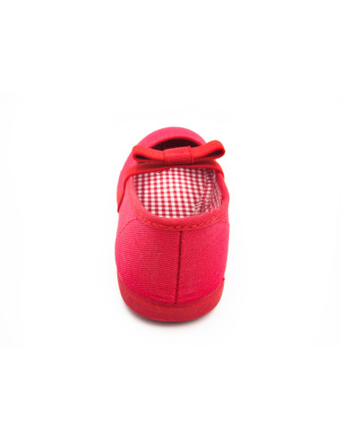 manoletina de tela con lazo de goma elastica para nina