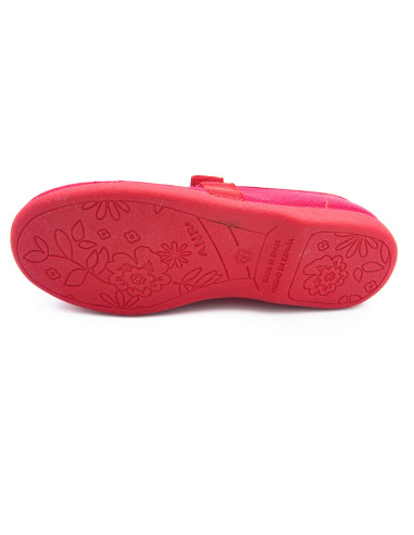 manoletina de tela con lazo de goma elastica para nina