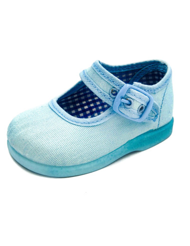 mercedita clasica para nina de tela con la suela de goma