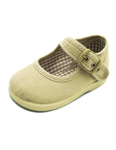 mercedita clasica para nina de tela con la suela de goma