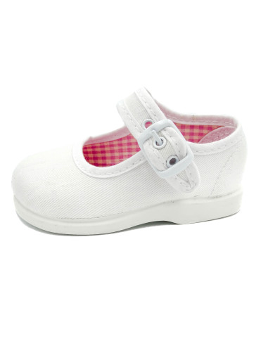 mercedita clasica para nina de tela con la suela de goma