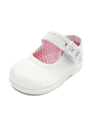 mercedita clasica para nina de tela con la suela de goma