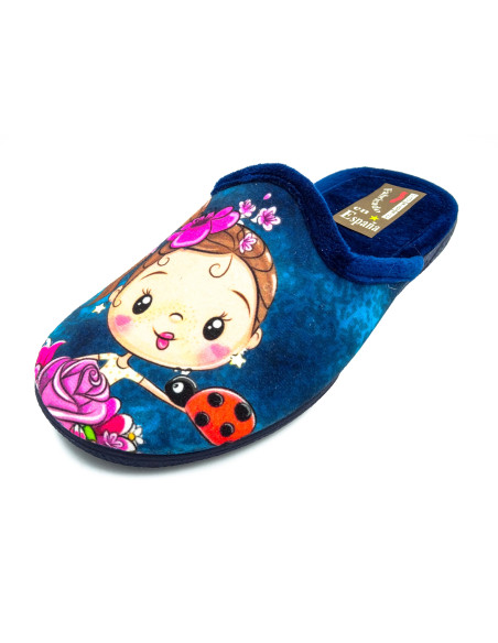 P60 59 zapatilla de casa para chica con suela de goma