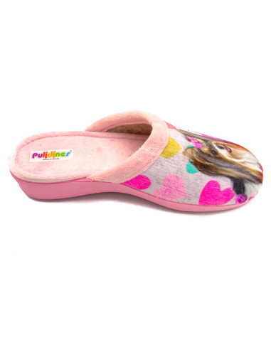 zapatilla de casa para chica con cuna y suela de goma