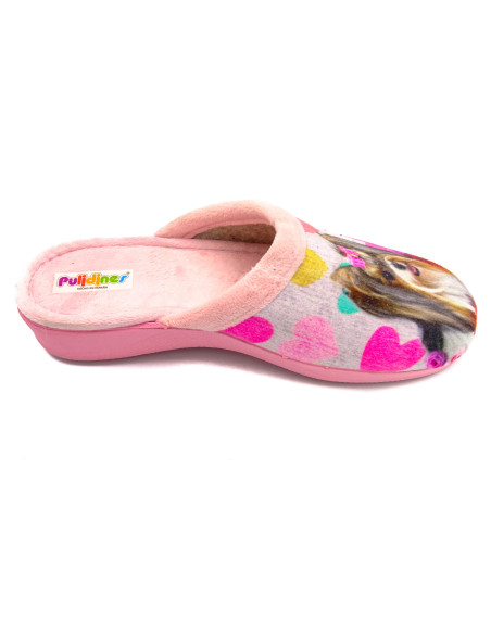 zapatilla de casa para chica con cuna y suela de goma