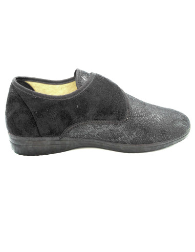 zapatilla de casa para senora tipo zapato con suela de goma