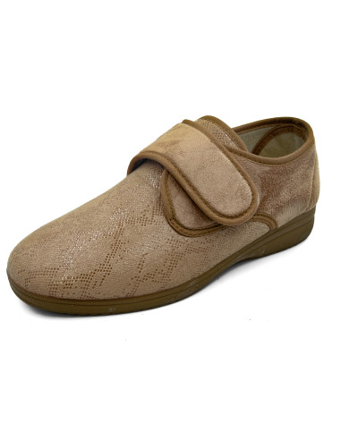 zapatilla de casa para senora tipo zapato con suela de goma