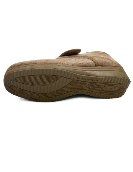 zapatilla de casa para senora tipo zapato con suela de goma