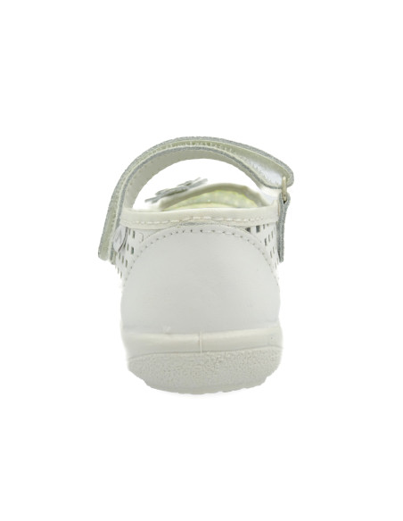 merceditas para nina de piel con flor de adorno