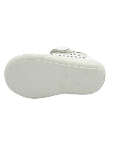 merceditas para nina de piel con flor de adorno