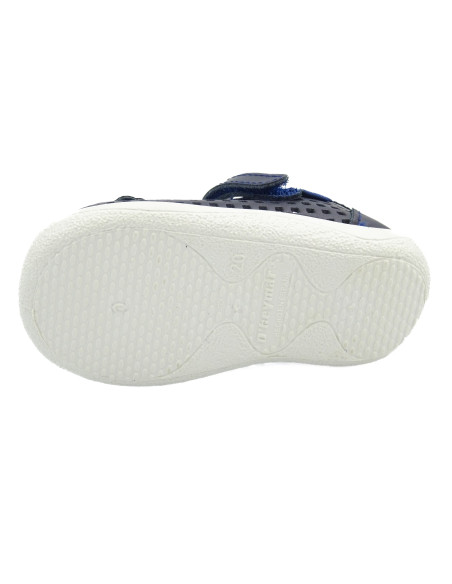 merceditas para nina de piel con flor de adorno