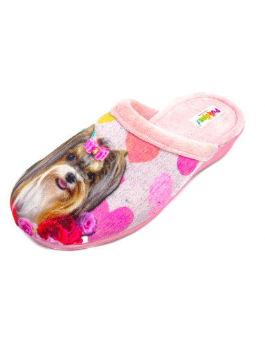 zapatilla de casa para chica con cuna y suela de goma