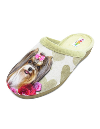 zapatilla de casa para chica con cuna y suela de goma