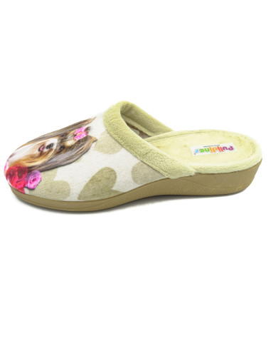 zapatilla de casa para chica con cuna y suela de goma