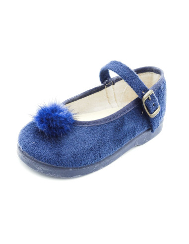 mercedita de serratex con pompon y hebilla para nina