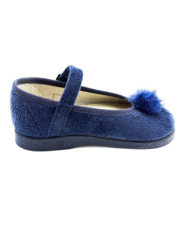 mercedita de serratex con pompon y hebilla para nina