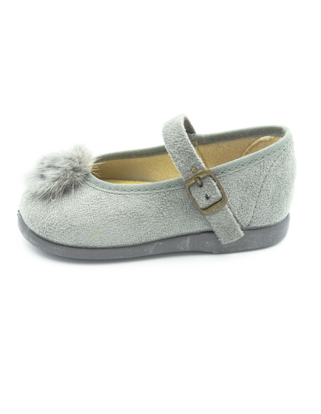 mercedita de serratex con pompon y hebilla para nina