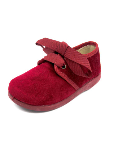 blucher de terciopelo con cordones de raso para nino