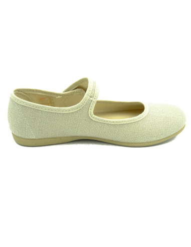 mercedita de lino con boton para nina en color hielo