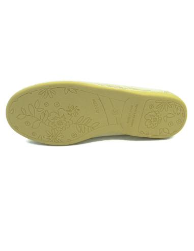 manoletina de lino para nina con un lazo en el empeine