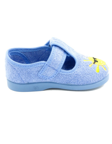 zapatilla de casa para nino de toalla y con suela de goma