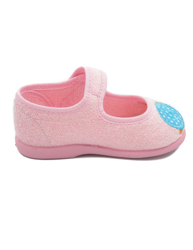P0935 2 Zapatilla de casa de rizo para nina