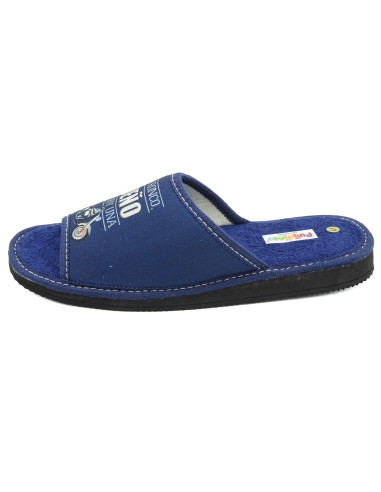 zapatilla de casa de caballero con la puntera abierta graciosa