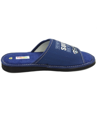 zapatilla de casa de caballero con la puntera abierta graciosa