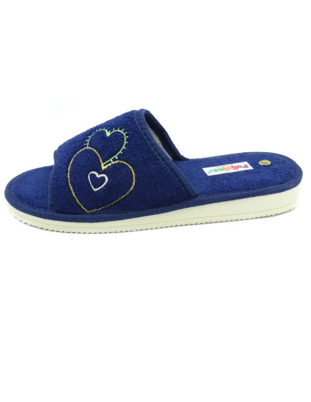 zapatilla de casa de toalla para mujer con suela de piso microporoso