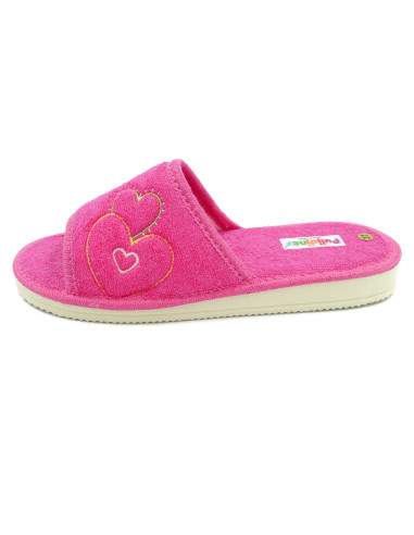 zapatilla de casa de toalla para mujer con suela de piso microporoso