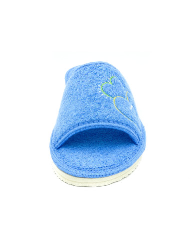 zapatilla de casa de toalla para mujer con suela de piso microporoso