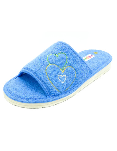 zapatilla de casa de toalla para mujer con suela de piso microporoso