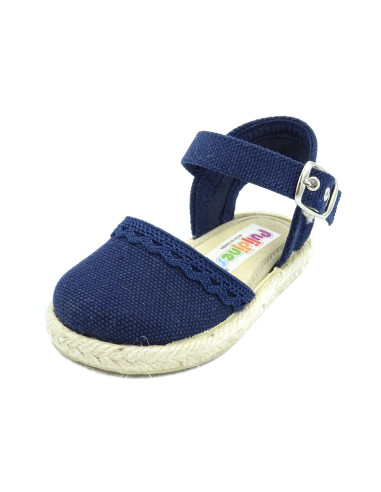 espartena de nina con puntilla para bebe y nina con hebilla