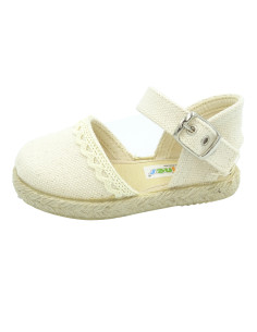 esparteña de niña con puntilla para bebe y niña con hebilla 2