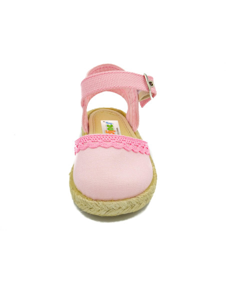 espartena de nina con puntilla para bebe y nina con hebilla