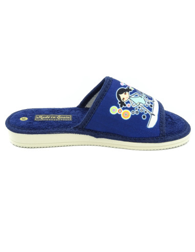 zapatilla de casa para mujer de toalla con la suela microporoso