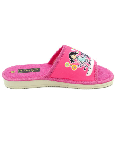 zapatilla de casa para mujer de toalla con la suela microporoso