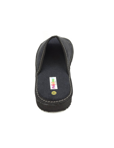 zapatilla casa para chico de toalla con un dibujo de bicicleta y con suela microporosa