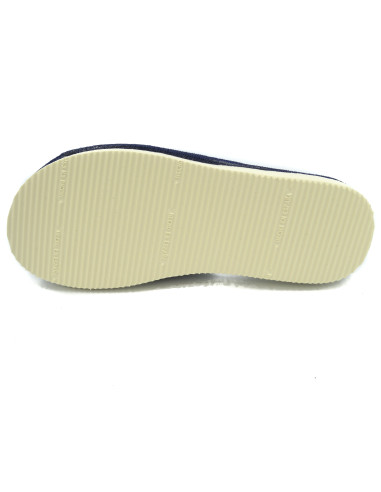 zapatilla de casa para mujer de toalla con planta de vichy y suela microporosa