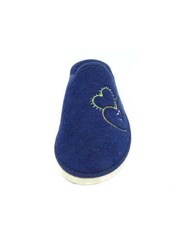 zapatilla casa para senora de toalla con bordado y suela microporosa
