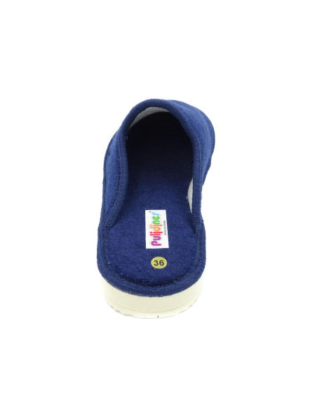 zapatilla casa para senora de toalla con bordado y suela microporosa